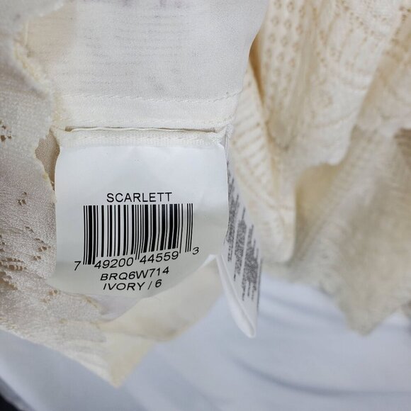 BCBGMAXAZRIA Women's Beige Mini Dress Scarlett Tiered Eyelet Size 06 (C-7) - Picture 12 of 15